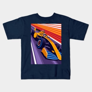 Orange Car - Racing Team Kids T-Shirt